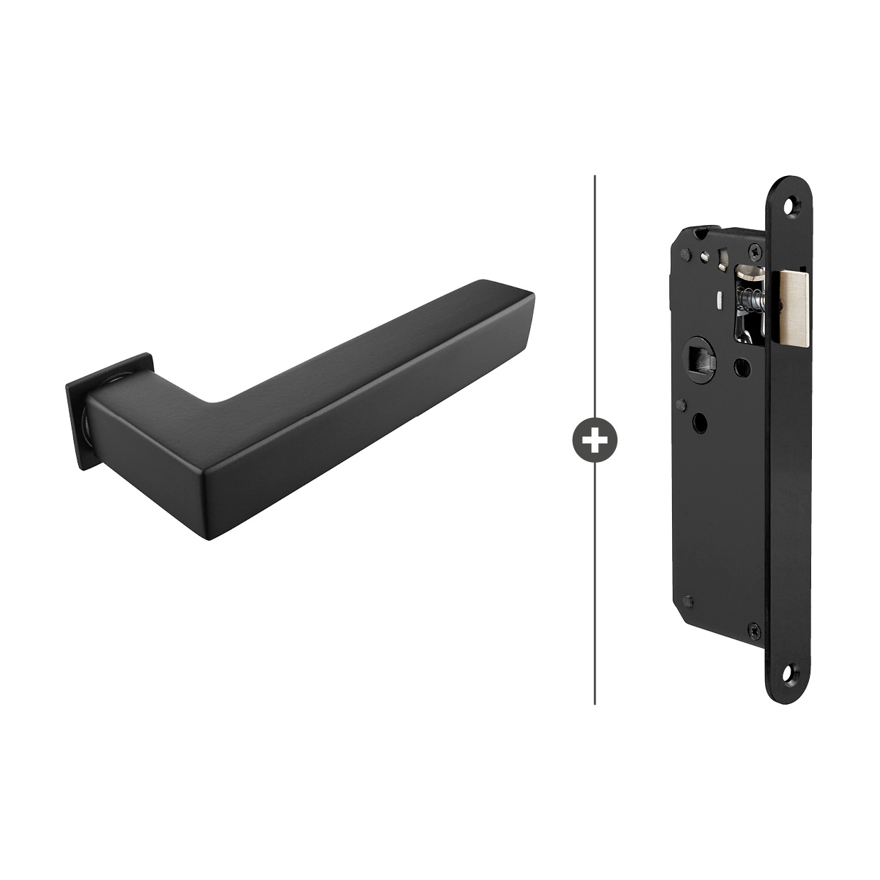 Sluitwerkpakketten met Deurkruk Squared 20 Minimal Zwart